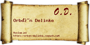 Orbán Delinke névjegykártya
