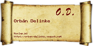 Orbán Delinke névjegykártya